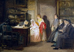ジオアッキーノ・トーマ（1836-1893）の「市民国家」、絵画。 作： Gioacchino Toma