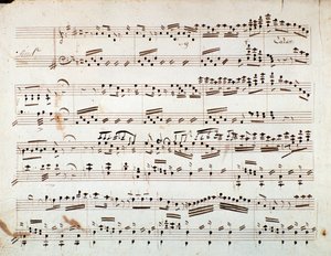 ジョアキーノ・ロッシーニのオペラ「オテロ」のピアノのための縮小交響曲の楽譜の最初のページ。
