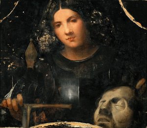 ルネッサンス：ゴリアテの首を持つダビデ（ジョルジョーネ作 作： Giorgio (workshop of) Giorgione