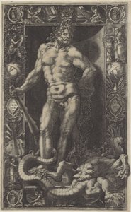 Lernaean Hydra に対する勝利者としてのヘラクレス 作： Giorgio Ghisi