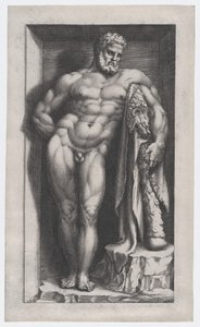 ローマの素晴らしさの鏡: ファルネーゼのヘラクレス、16 世紀., 16 世紀. 作： Giorgio Ghisi