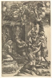 羊飼いの礼拝、1570年代後半。 作： Giorgio Ghisi