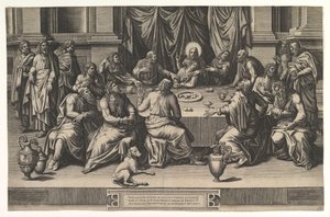 最後の晩餐、1551年。 作： Giorgio Ghisi