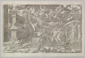 エゼキエルの幻視、1554年。 作： Giorgio Ghisi