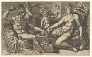 フォージでの金星とバルカン、ca。 1555年。 作： Giorgio Ghisi