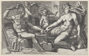 Venus en Vulcanus in de smidse van Vulcanus 作： Giorgio Ghisi