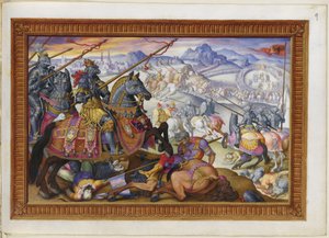 MS 33733 f.9 スレイマンとウィーン包囲戦から追い出された彼の軍隊を追加 作： Giorgio Giulio (attr. to) Clovio