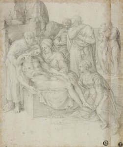 哀悼、1540-68 作： Giorgio Giulio Clovio