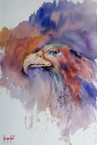 生き生きとした鷲の肖像画 作： Giorgio Gosti