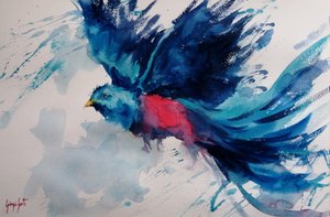 生き生きとした飛ぶ鳥 作： 
