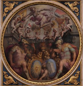 サンジョバンニ地区とサンタマリアノヴェッラ地区の寓話、1563-1565 作： Giorgio Vasari
