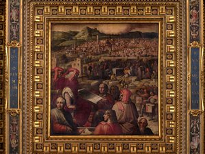Arnolfoはフィレンツェを拡大する計画を示しています 作： Giorgio Vasari