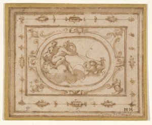 アウロラとティトニウス、アレティーノの舞台装飾の習作 作： Giorgio Vasari