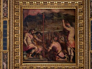 ローマ人の入植地であるフロレンティアの創設 作： Giorgio Vasari