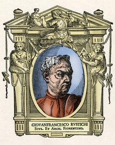 イタリアの彫刻家・建築家であるジョヴァン・フランチェスコ・ルスティチ（1474 - 1554）の肖像。ジョルジョ・ヴァザーリの『最も優れた画家、彫刻家、建築家の生涯』（Le Vite de