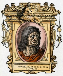 画家アンドレア・マンテーニャ（1431-1506）の肖像 ジョルジョ・ヴァザーリの『画家の生涯』からのキシログラフィー。