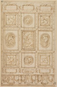 井戸のレベッカとエリエゼルとの天井装飾の研究 (直訳); 天井飾りの習作（裏） 作： Giorgio Vasari