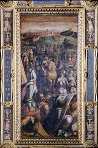 サローネデイチンクエチェントの天井からのキャソールの攻略、1565年（パネル）
