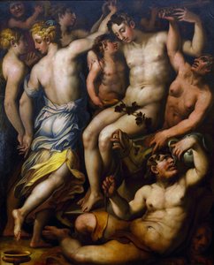 バッカスの勝利」 ヴァザーリ、ジョルジョ（1511-1574）。木に油彩、1560年代末、サラトフの国立A.ラディシェフ美術博物館 作： Giorgio Vasari
