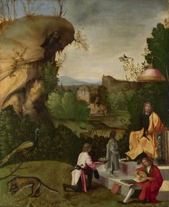 詩人へのオマージュ、16 世紀初頭。 作： Giorgione,