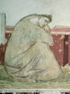 聖フランチェスコと聖アンソニーの出現」ジョット（1267-1337）作、フレスコ画、詳細、サンタ・クローチェ聖堂、バルディ礼拝堂、フィレンツェ、1325-1330年 作： Giotto (c.1266 1337)