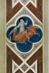 天に召されるエリヤ（ジョット作「キリストの生涯と受難」より詳細 作： Giotto (c.1266 1337)