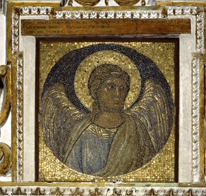 天使。ポッドの断片。マデルノの建築とジョット・ディ・ボンドーネ（1267 作： Giotto (c.1266 1337)