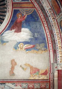新約聖書の歴史。キリストの昇天 - フレスコ画 作： Giotto (c.1266 1337)