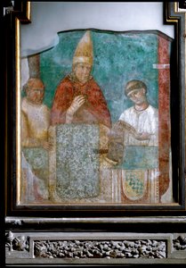 教皇ボニファティウス8世が1300年をジュビリーと宣言（フレスコ画）。 作： Giotto (c.1266 1337)