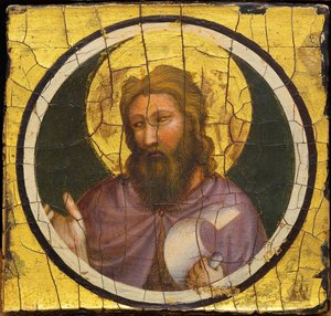 バプテスマの聖ヨハネ par Giotto di Bondone (1266-1377).パネルにテンペラ、1320年頃、フィレンツェ、カッサ・ディ・リスパルミオ美術館 作： Giotto (c.1266 1337)