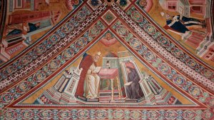 教会の神学者たち聖ジェローム（フレスコ画 作： Giotto (c.1266 1337)