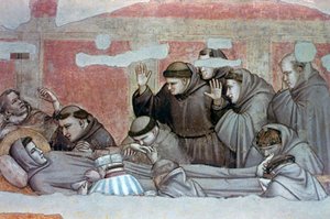 聖フランシスの死と聖痕の検査、c1320 作： Giotto di Bondone