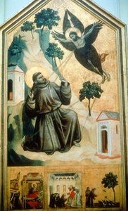 「聖フランチェスコの汚名」 1300 作： Giotto