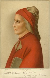 ダンテ・アリギエーリ（c1265-1321）、イタリアの詩人（クロモリト） 作： Giotto di Bondone
