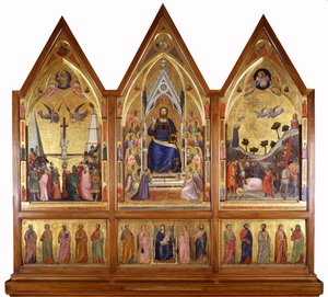 ステファネスキ三連祭壇画、c.1320（パネル上のテンペラ） 作： Giotto di Bondone