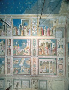 左の壁のフレスコ画の眺め、1303-05年頃（修復後） 作： Giotto di Bondone