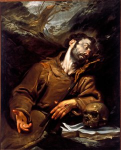 サン・フランソワ・ダッシジの恍惚 絵画（ヴァニータ） ジョアッキーノ・アッセレート（1600-1649） 17世紀 ジュネス、パラッツォ・ビアンコのガレリア 作： Giovacchino Assereto