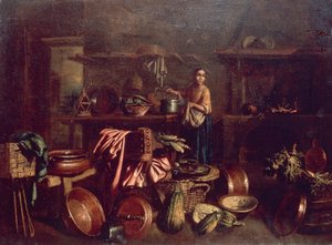 ジャン・ドメニコ・ヴァレンティーノ（1630-1708）による「キッチン内部