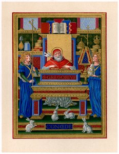 聖霊から霊感を受ける聖グレゴリウス大王、c1490 作： Giovan Pietro Birago