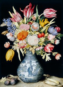 中国磁器花瓶（水彩画 作： Giovanna Garzoni