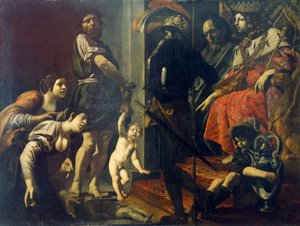 Julgamento de Salomão por Giovanni Battista Caracciolo (1578-1635), óleo sobre tela 作： Giovanni Battista Caracciolo