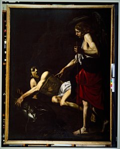 トビアスと天使（パネル） 作： Giovanni Battista Caracciolo