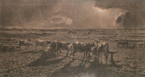 夕方（グレージング、アラスタンガ） 作： Giovanni Segantini