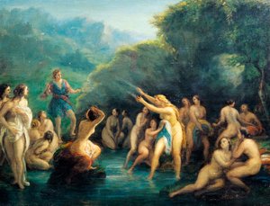 ピッキオことジョヴァンニ・カルノヴァリ（1804-1873）の「ディアナとアクタイオン」。 作： Giovanni Carnovali