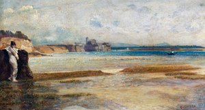ティレニア海に沈む月（イタリア、ニーノ・コスタ（1826-1903）作 作： Giovanni Costa