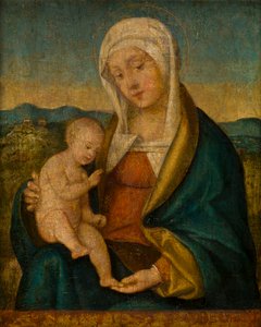 マドンナとチャイルド、c.1450-1516（パネルに油彩） 作： Giovanni (style of) Bellini