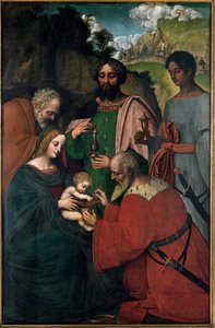 マギの崇拝（パネルに油彩 作： Giovanni Agostino da Lodi