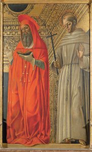 アッシジの聖ジェロームと聖フランシスコ、1485～1490年頃。 作： Giovanni Ambrogio Bevilacqua