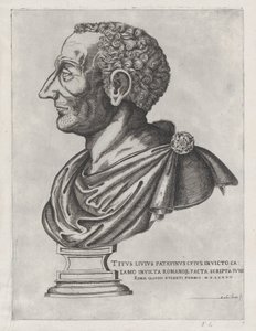 ローマの素晴らしさの鏡：リヴィウスの胸像、1582年、1582年。 作： Giovanni Ambrogio Brambilla