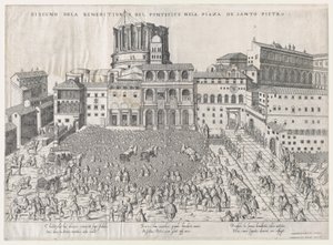 ローマの素晴らしさの鏡: 教皇の祝福、16 世紀後半., 16 世紀後半. 作： Giovanni Ambrogio Brambilla